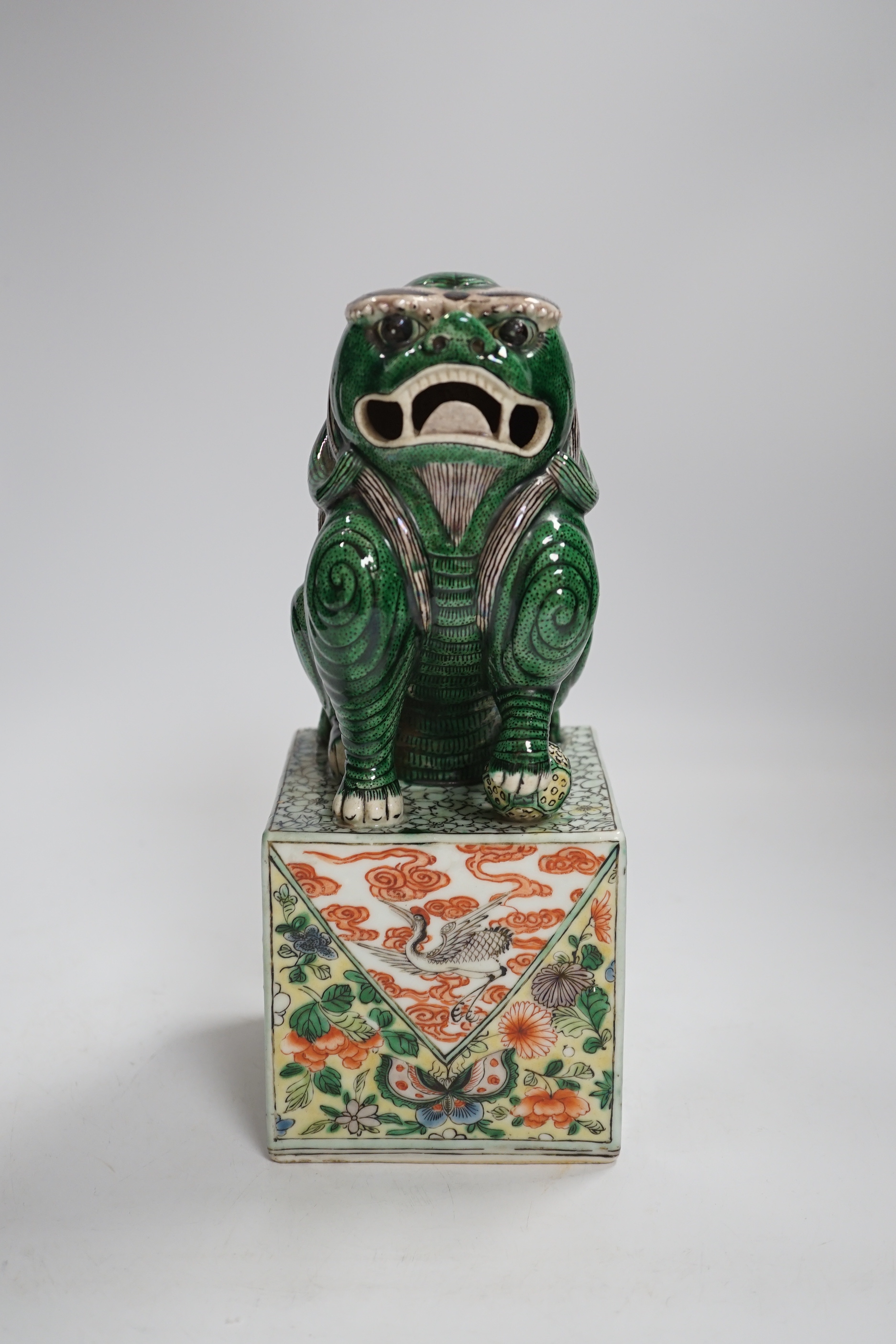 A Chinese famille verte 'Buddhist lion' figure, late 19th century, 25.5cm